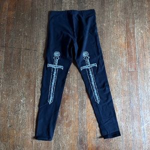 Hand screen printer leggings by Sovrin (a local Austin TX brand)